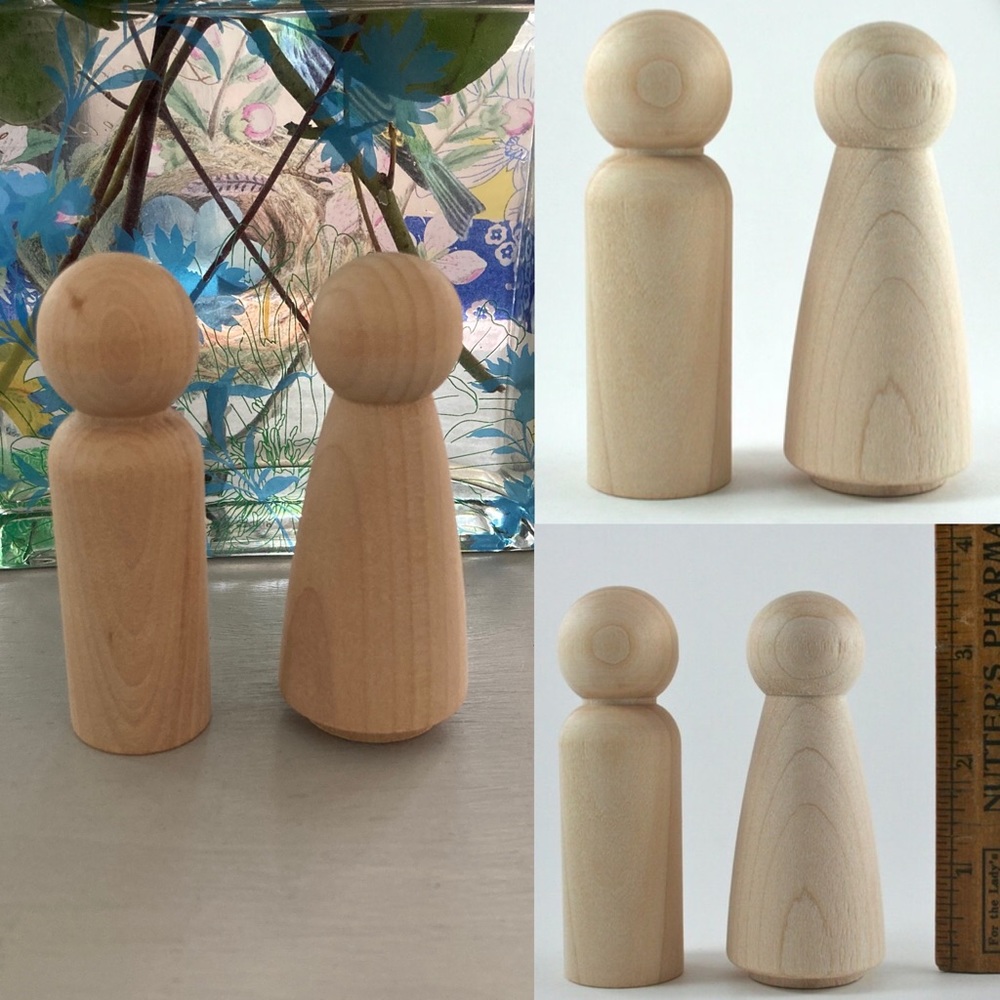 DIY Wooden Doll Cake Toppers